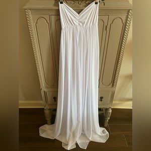 White sheer maternity dress